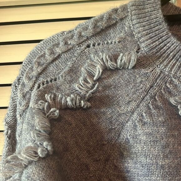 Anthropologie Blue-Gray Scoop Neck Sweater S - Picture 3 of 7